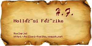 Hollósi Füzike névjegykártya